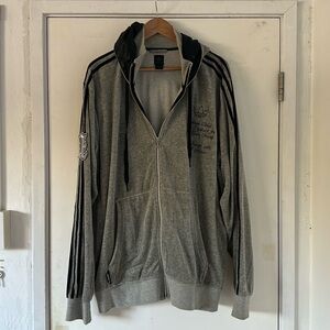 Adidas Velour Track Suit Jacket and Track pants | Size: XL | Color: Grey & Black